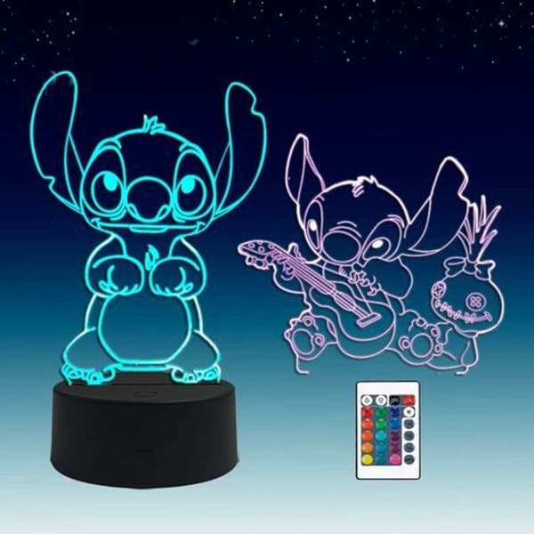 Litzee 2 in 1, Lilo ja Stitch, 3D illuusio anime LED-lamppu, KLB