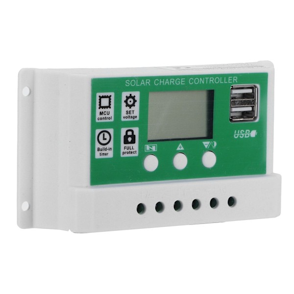 30A 12V 24V LCD solcellelader solpanel batteri KLB