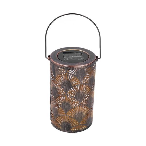 LED Solar Lanterne Retro Jern Hul Portable Varm Lys KLB