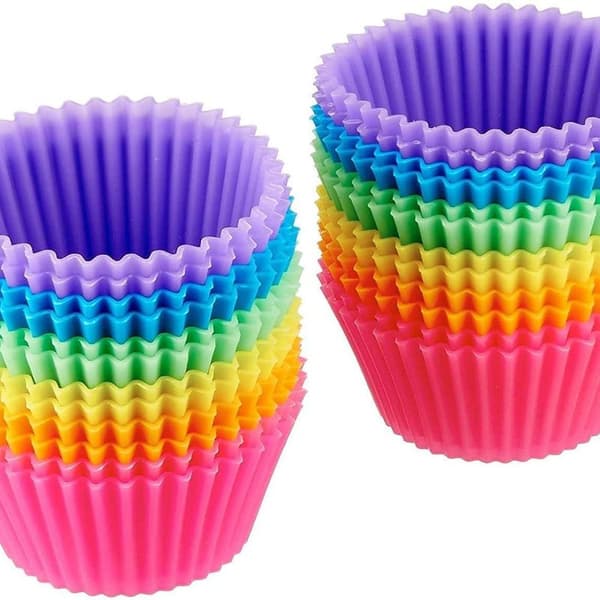 Återanvändbara bakformar i silikon, 12-pack