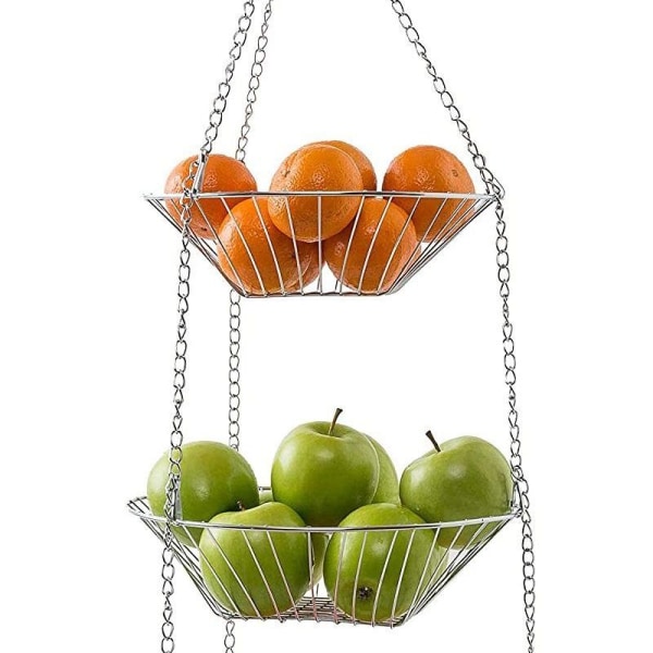 Hængende frugtkurv/grøntsagskurv af metal Køkken hængekurv for mere plads