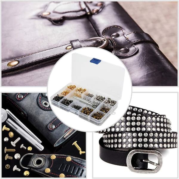 360 stycken kapselnit, 4 färger metallnit set fixering