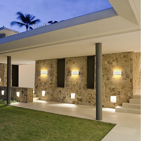 Inomhus LED-vägglampa, modern 8W vit vattentät aluminium inomhus/utomhus LED-vägglampa för sovrum hem hall vardagsrum