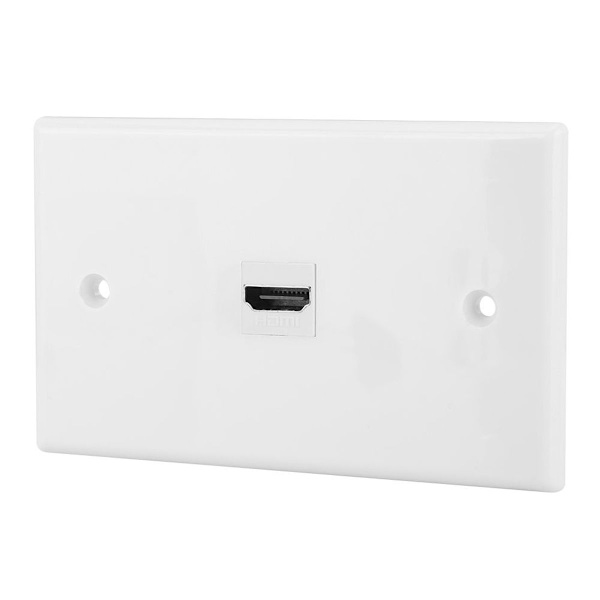 Vit HDMI-video- och ljudadapter med clip-on väggplatta för KLB