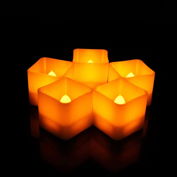 12 Fladdrande flamlösa LED-ljus - Varmvitt - Halloween-julprydnader (S)