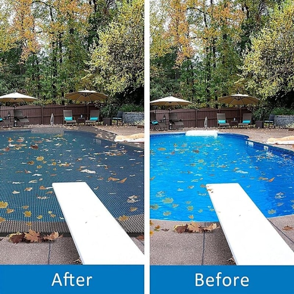 Bladnätsskydd för rektangulär pool, ovanmarksskydd för pool, utomhusskydd för döda löv och skräp 3×5m(10x16,4ft) KLB