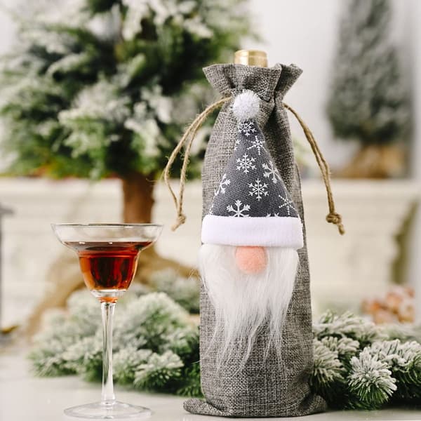 Juleflaskepose med julemotiv - 2 stk