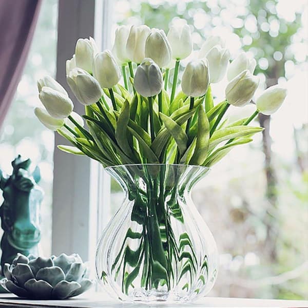 Kunstig Blomst Sæt af 10 Tulipan Blomster til Bryllupsdekoration