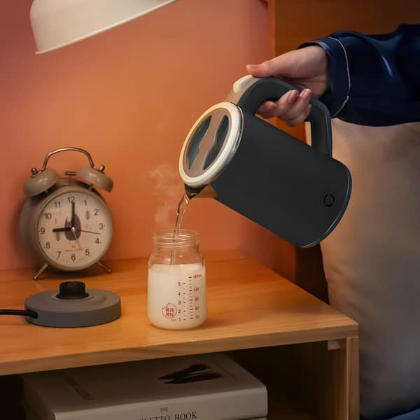 Kedel i rustfrit stål, mini rejsekedel til 0,8 L, 600W KLB