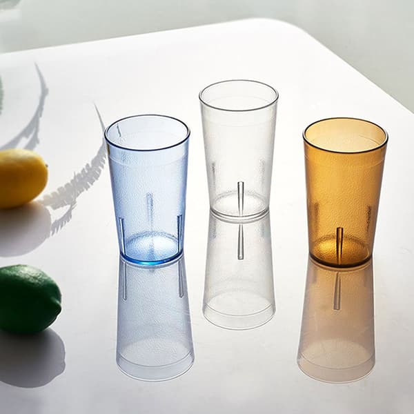 6 st 300 ml Frostade Anti-fall Plastkoppar Stapelbara