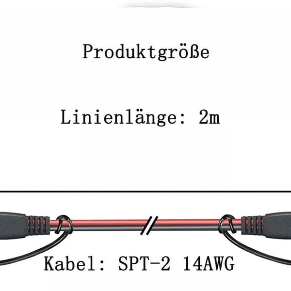 SAE til SAE forlengelseskabel hurtigkobling 14AWG for