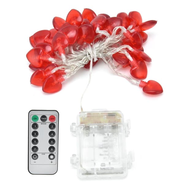 Hjerteformet 20LED lyslenke 2M kobbertrådslys for KLB