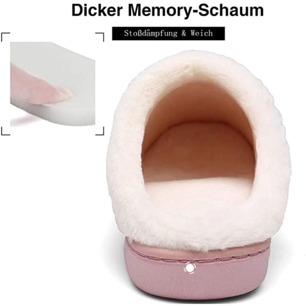 Kvinder Mænd Vinter Varme Tøfler Memory Foam Plys Tøfler Skridsikre KLB