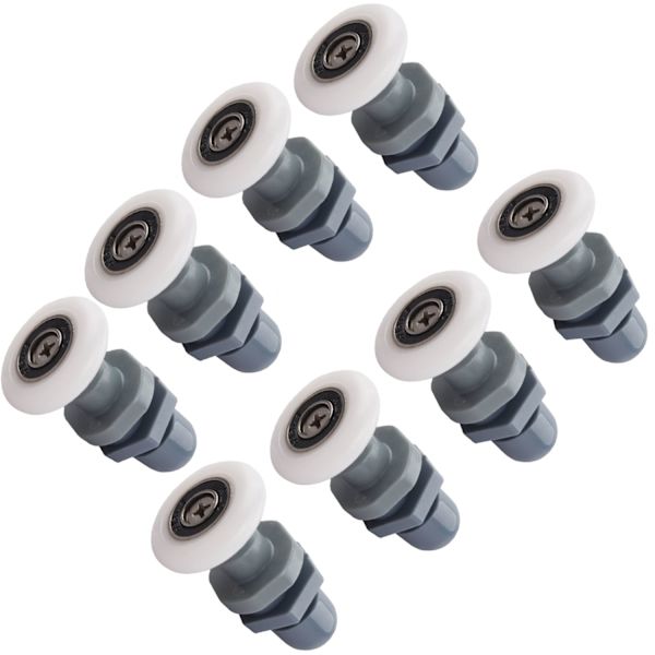 8 st slitstarka duschdörrlöpare glidande spårlager badrumsglas för reservdelar (23 mm)