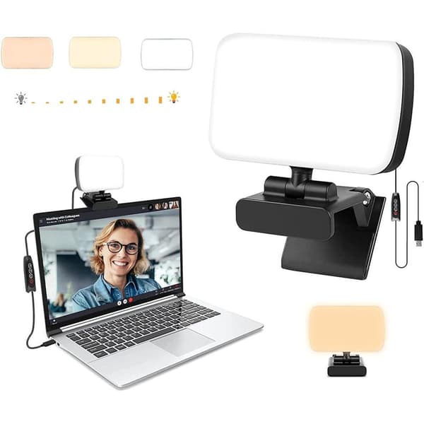 Videokonference belysnings sæt, clip-on lys til bærbar/computer med 10 KLB