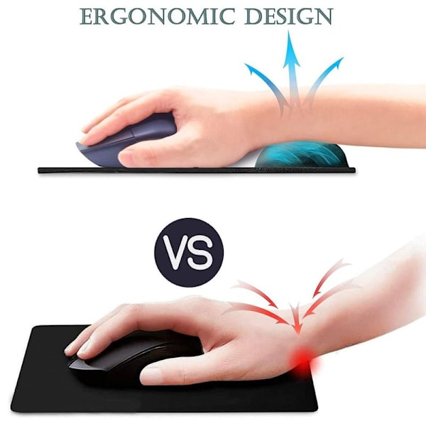 Ergonomisk musemåtte, silikone musemåtte med håndledsstøtte, azurblå