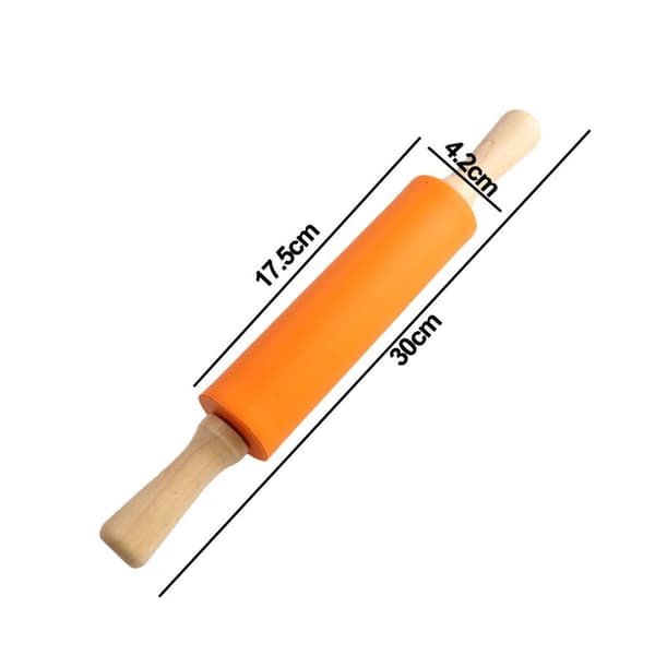 Silikonkjevle for baking - Non-stick treoverflate, oransje KLB