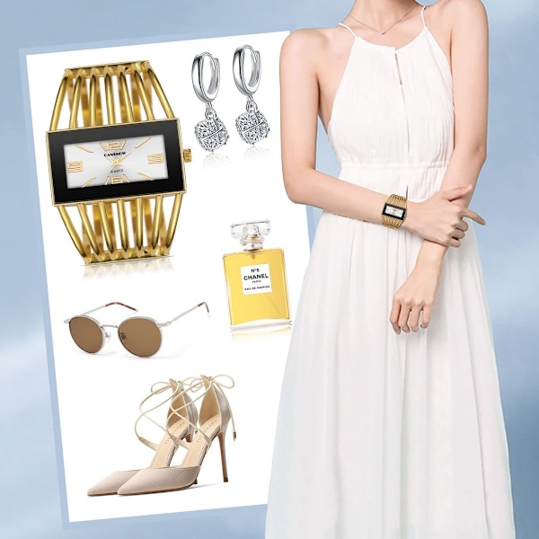 Elegant ur luksus klassisk skelet rem kvarts dameur