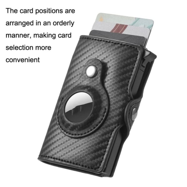 FY2108 Tracker plånbok metallkorthållare för Air Tag-Vintage (svart)