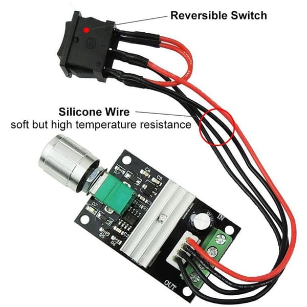 DC 6V 12V 24V 3A 80W DC-motorhastighedsregulator (PWM) justerbar