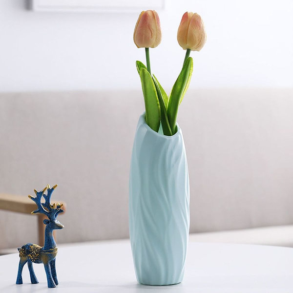 Valkoiset keraamiset maljakot kodin sisustukseen Pampas-ruoho maljakot Nordic Blue