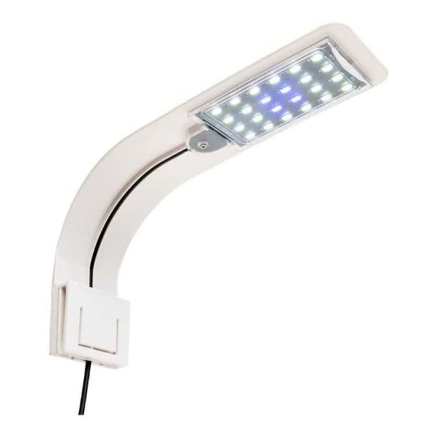 Ultratyndt LED-lys til lille akvarium, mini-akvarieklemmelampe med 24 LED'er hvidt og blåt lys til 30-40 cm akvarium, 10W (hvid)
