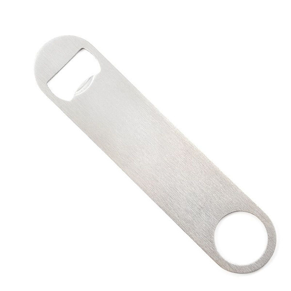 Robust flat flaskeåpner i rustfritt stål