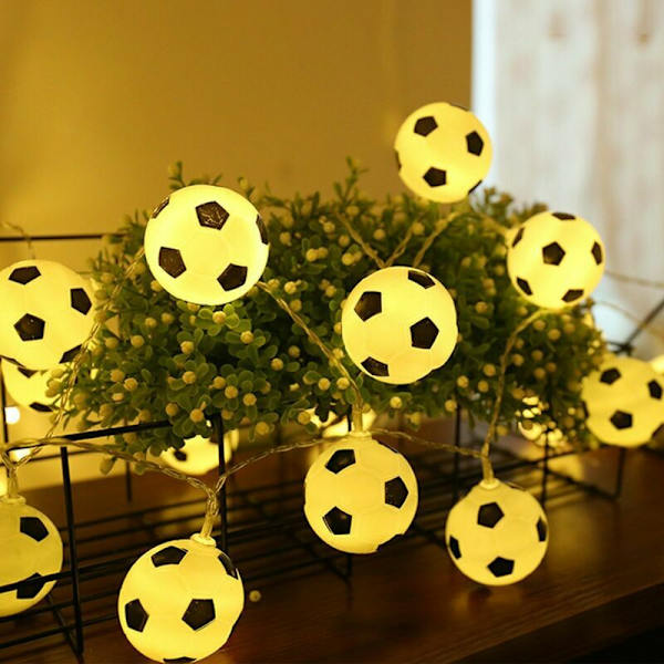 6M 40LED fotbollsformade ljusslingor LED dekorativa hängande lampor för VM påsk karneval fester KLB