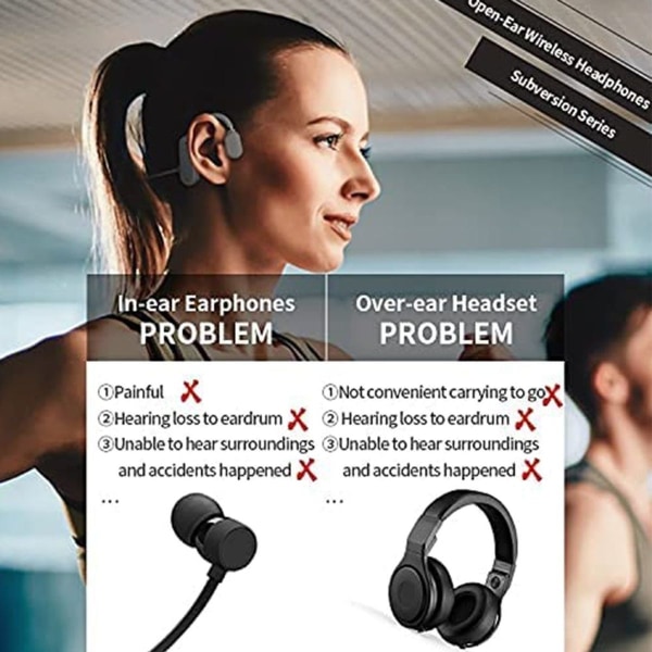 Titanium beinledning hodetelefoner, trådløs Bluetooth grå