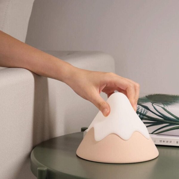 Snøfjell Lampe Led Berøring Silikon Nattlys Med Sovende Sengelampe StrømLampe-Mint Grønn KLB