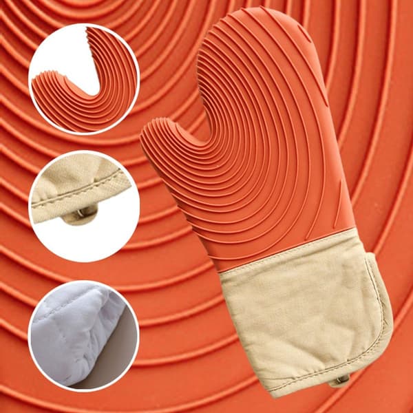 Silikonovnshansker Perfekt for Baking Cooking Quilted Red KLB