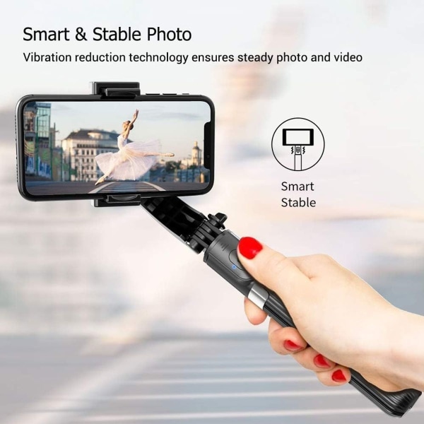 3 i 1 telefon Gimbal Stabilizer Selfie Stick Stativ 86cm 5 delar med KLB