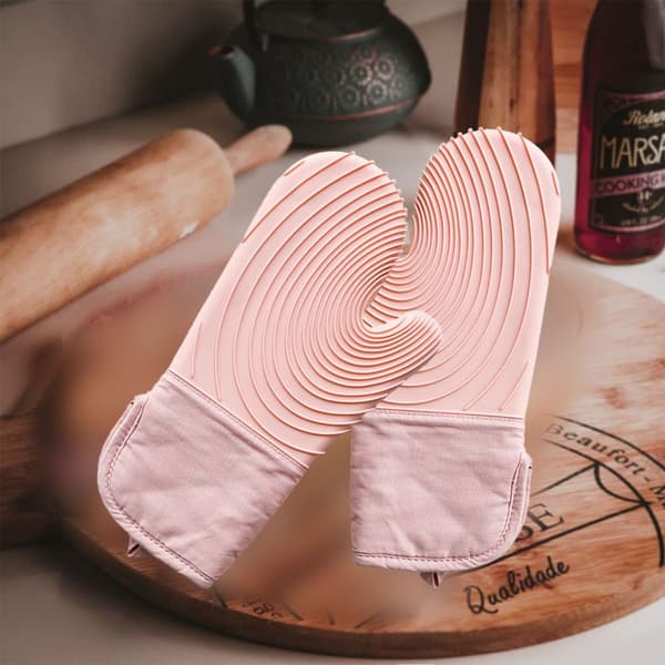 Silikonovnshansker Perfekt for Baking Cooking Quilted Pink KLB