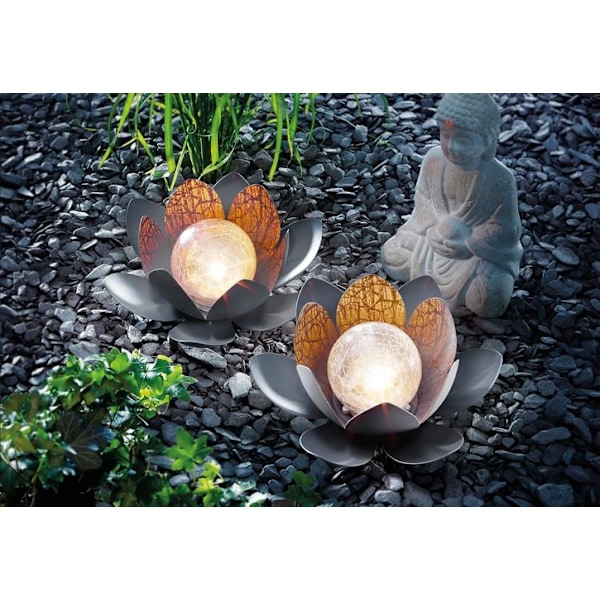 Dekorativ sollotus 2-pack - behagligt varmt vitt ljus -