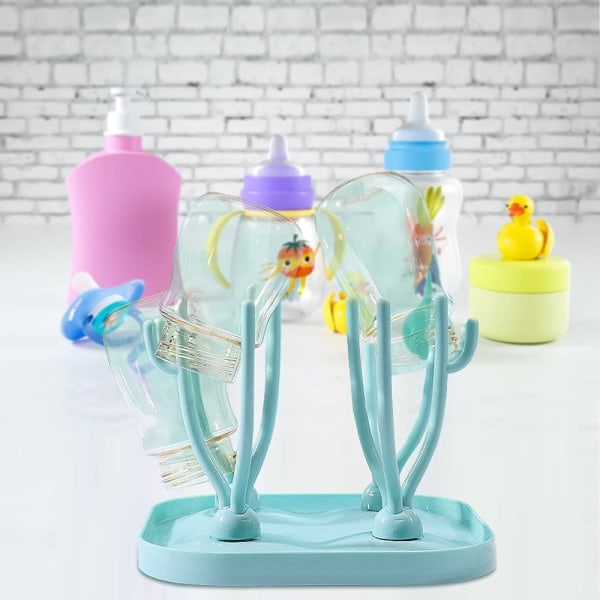 Baby tyhjennys, baby kuivausteline, baby tyhjennyspuikko, pullonsovitin, baby tyhjennyslaite, puhdas ja hygieeninen (sininen)