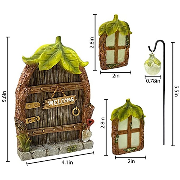 Miniature Fe-Have-Have Dør Træ Dør Tilbehør Hjem Træ