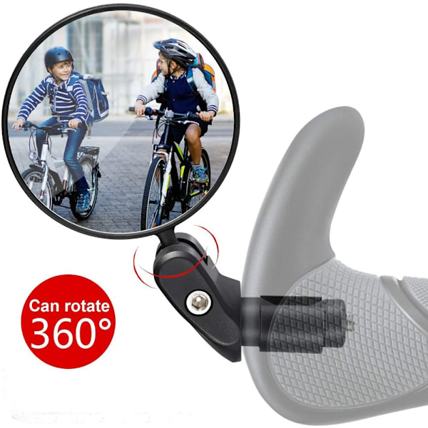 Cykel bagspejl, 1 universal justerbar 360° cykelspejl, fladt styr