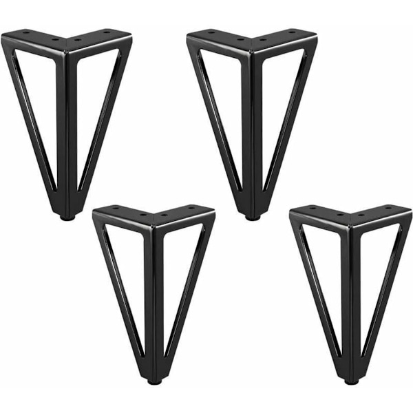 Udskiftning af metalmøbelben, sort, 15 cm