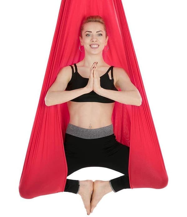 1M X 2.8M Anti-Gravity Yoga Swing Hammock Luftinversionsslinga Röd