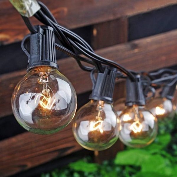 Fairy Lights Glödlampor G40 Belysning med kontakt 25 lampor 7,6 m