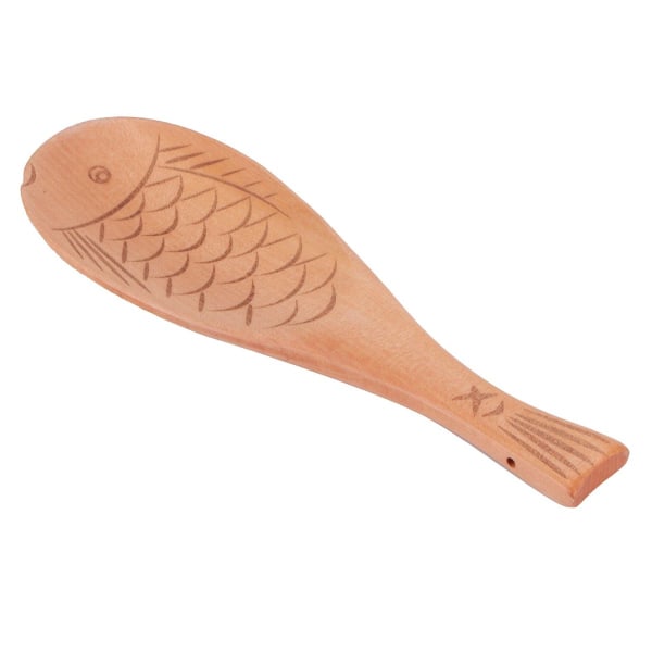 Fiskformet trærispadle Non-stick risserveske KLB