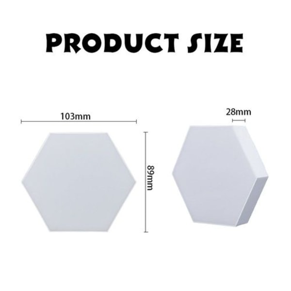 Paket med 6 hexagonala vägglampor med fjärrkontroll, smart touch modulär LED-lampa