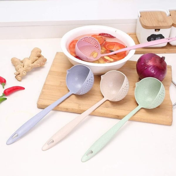 Suppe skje laget av hvetestrå, suppesleiv, øse laget av hvetestråfiber