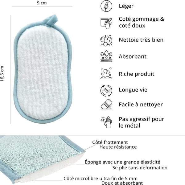 Hållbar skrubbsvamp, repfri, återanvändbar