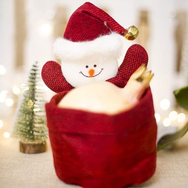 Paket med 3 godispåsar Jultomte Snögubbe Älg Presentpåsar Hemfest KLB