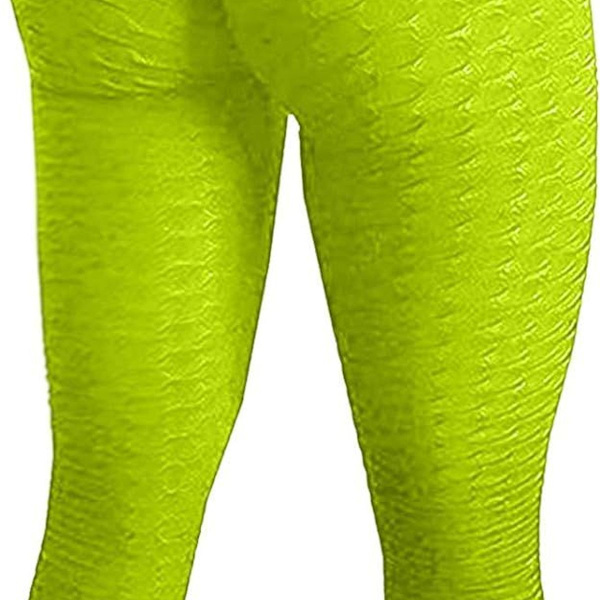 Berømte leggings, kvinners rumpe løftende yogabukser høye 01 gule KLB