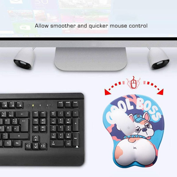 Musmatta med handledsstöd, ergonomiskt gelunderlägg, halkfri