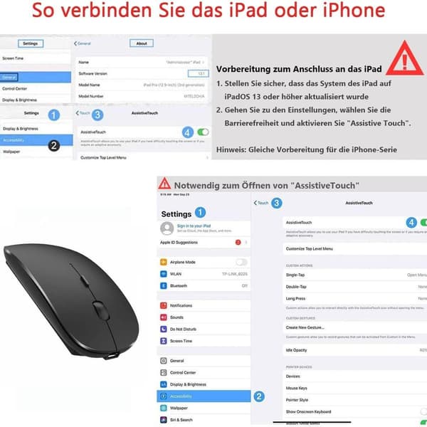 Trådløs Bluetooth-mus for MacBook - svart