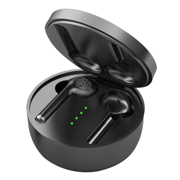 Bluetooth 5.0 in-ear-hodetelefoner med ladeboks, støydempende svart