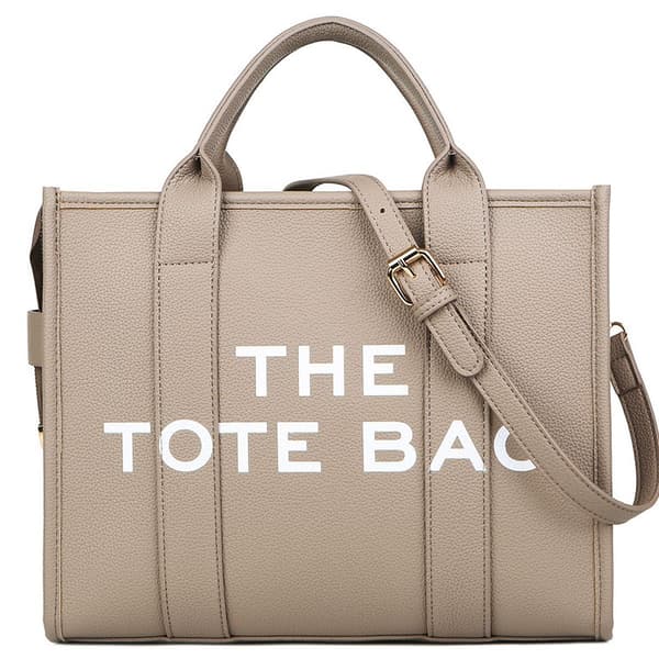 KLB Tote Bag til kvinder, PU læder Tote Bag, grå